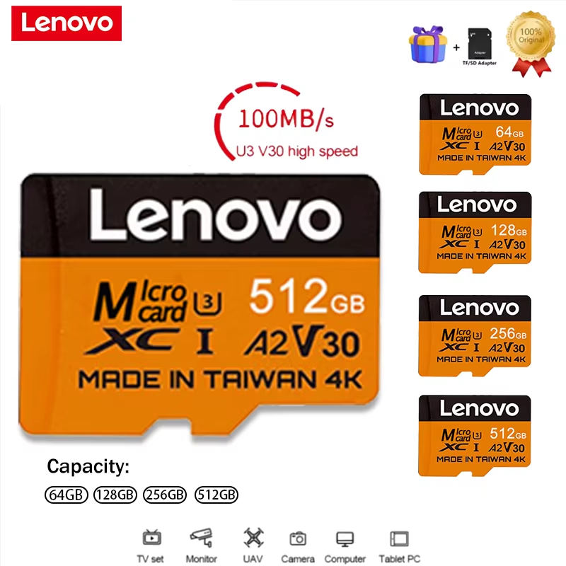Microsd Card Tablet - การ์ดหน่วยความจำ Lenovo Secure 512GB SD การ์ด