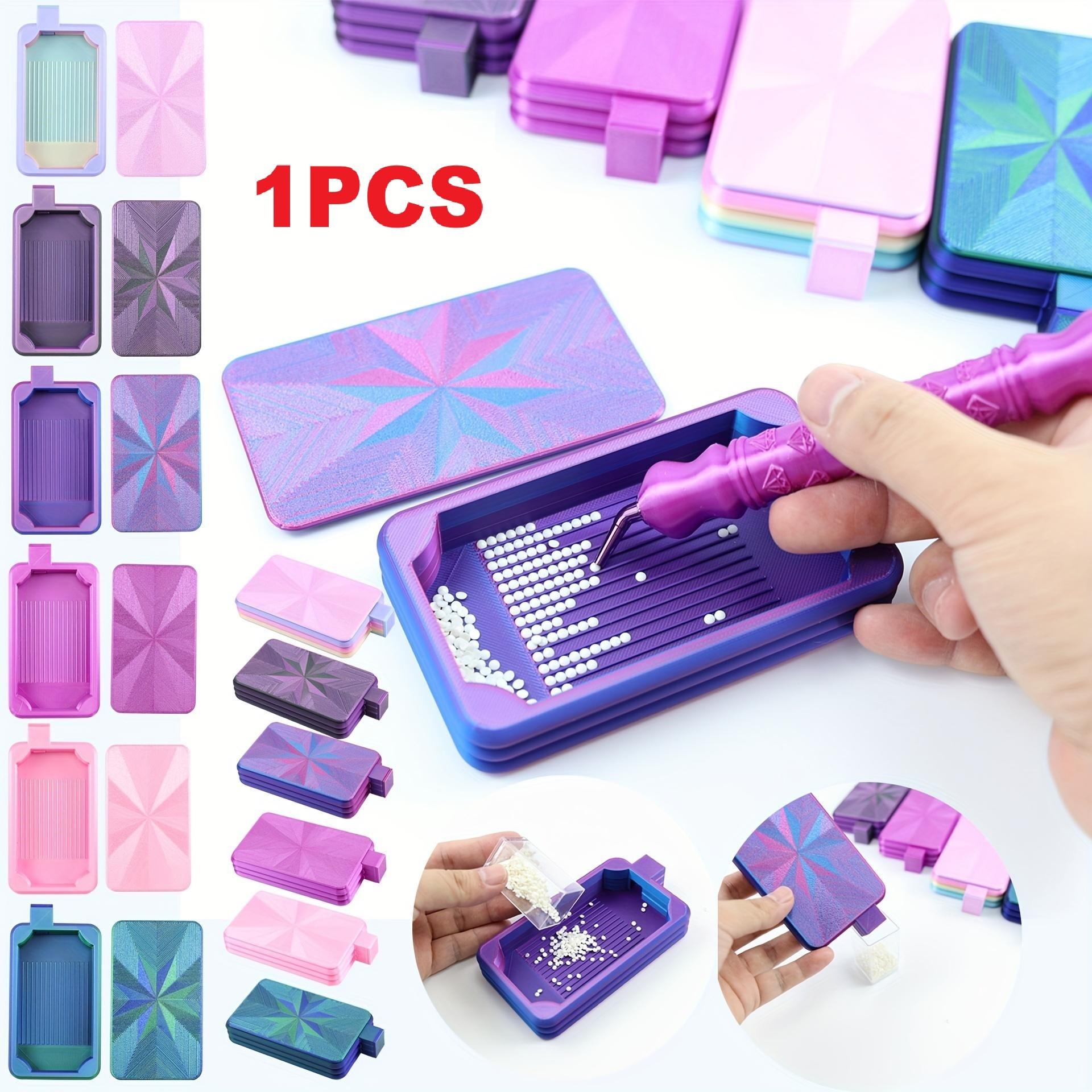 Drawing Tablet Pen Accessories - ถาดใส่เพชรหลากสีแบบใหม่พร้อมฝาปิด 1 ชิ้น, ถาดเก็บเพชรพร้อมฝาปิด, อุปกรณ์และเครื่องมือสำหรับงานเพชรเพ้นท์, ถาดใส่เม็ดเพชรแบบเทง่าย