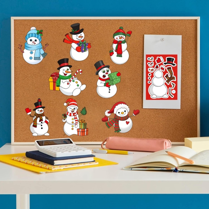 Best Tablet Accessories - กันน้ำ Snowman ปริศนาสติกเกอร์ 24 ชิ้นสำหรับแล็ปท็อปแท็บเล็ตตกแต่งคริสต์มาสที่ดีที่สุดขาย