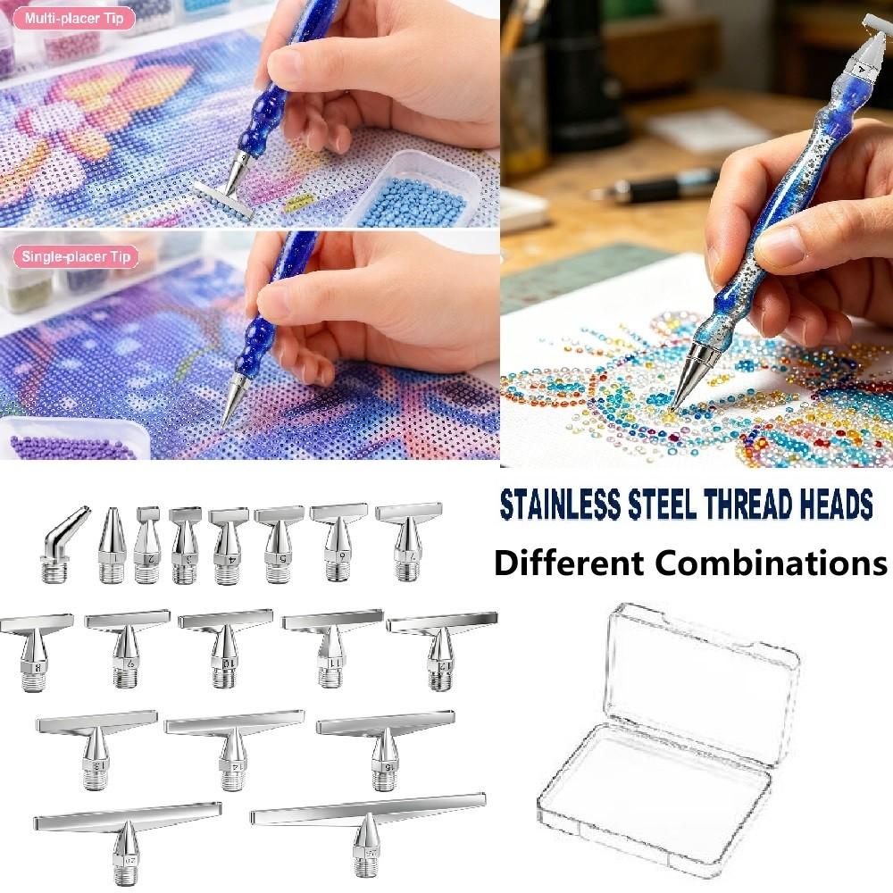 Drawing Tablet Pen Accessories - ชุดหัวปากกาเพชรสำหรับงานเพ้นท์เพชร DIY คุณภาพสูง ทำจากสแตนเลสแบบมีเกลียว, อุปกรณ์เสริมสำหรับงานเพ้นท์เพชร DIY
